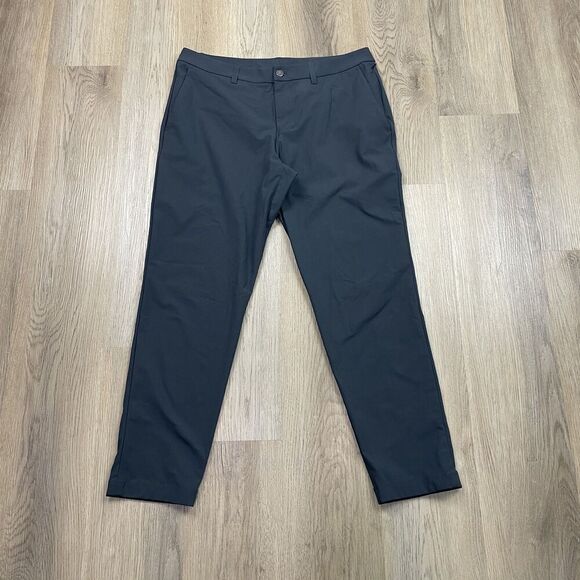 Lululemon Pants Mens 35 Black Commission Classic Slim Warpstreme Dress Golf Work - Picture 1 of 10